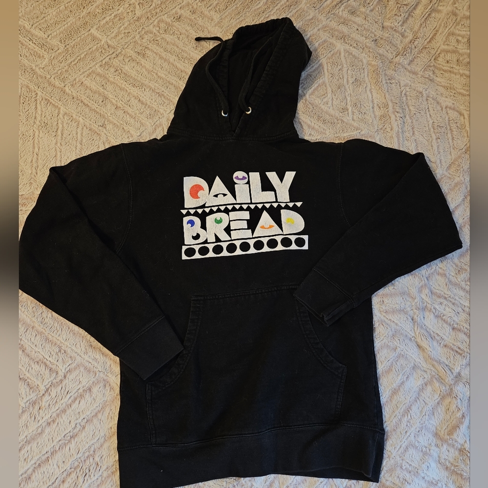 Mens black Daily Bread hoodie